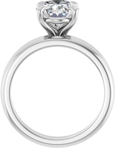 Platinum 10x8 mm Oval Solitaire Engagement Ring Mounting (7)