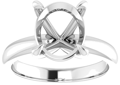 Sužadėtuvių Žiedas „Claw-Prong Solitaire“ 14k white gold Oval 11mm x 9mm (3)