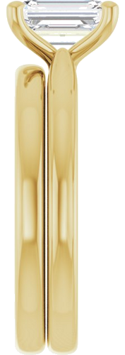 Sužadėtuvių Žiedas 14k yellow gold Emerald 7mm x 5mm (9)