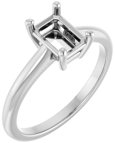 Sužadėtuvių Žiedas „V-End Prong“ 950 Platinos Emerald 7mm x 5mm (1)