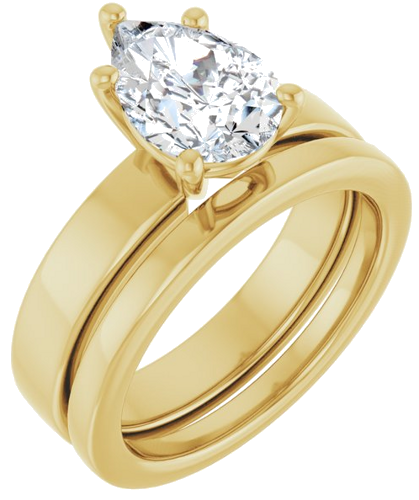 14K Yellow 10x7 mm Pear Solitaire Engagement Ring Mounting (6)