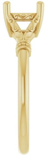 Sužadėtuvių Žiedas „Sculptural“ 10k yellow gold Asscher 6mm (4)