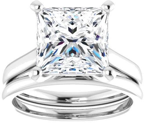 14K White 9 mm Square Engagement Ring Mounting (8)