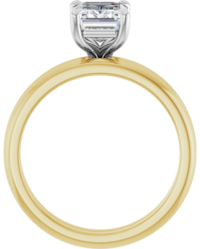 14K Yellow White 8x6 mm Emerald Solitaire Engagement Ring Mounting (7)