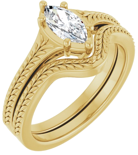 Sužadėtuvių Žiedas „Solitaire“ 14k yellow gold Marquise 8mm x 4mm (6)