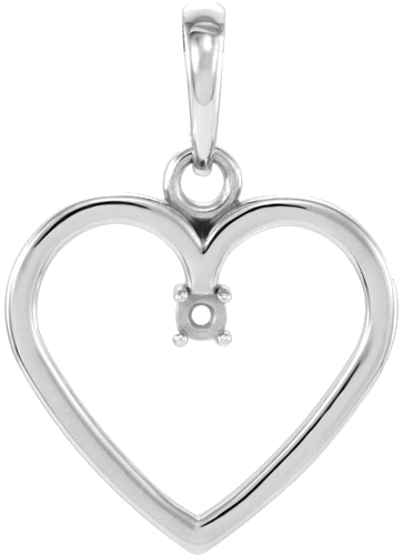 Pakabukas „Heart“ 585 Baltojo Aukso Round 2mm (1)