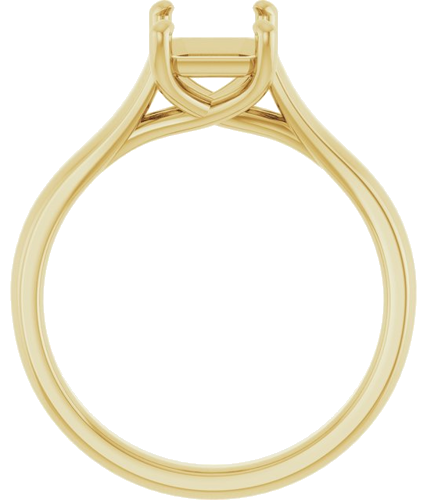 14K Yellow 8x6 mm Emerald Solitaire Engagement Ring Mounting (2)