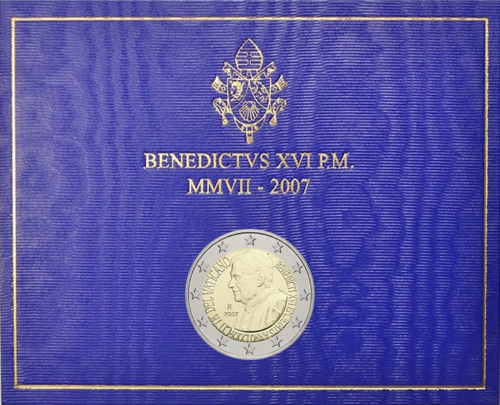 2007 Vatikanas Benediktas XVI 2 eurų moneta (2)
