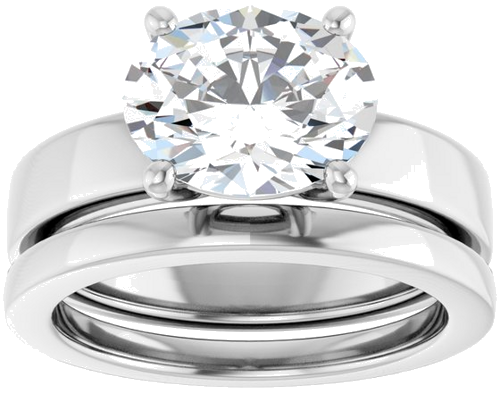 14K White 10x8 mm Oval Solitaire Engagement Ring Mounting (8)