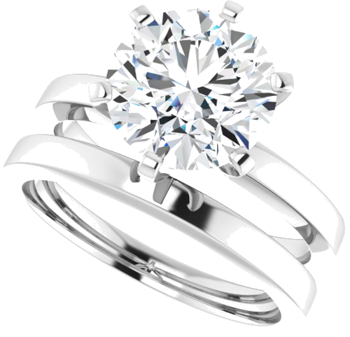 Sužadėtuvių Žiedas „Solitaire“ 14k white gold Round 9mm (10)