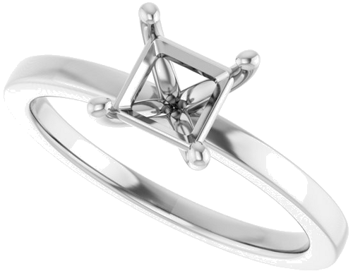 Sužadėtuvių Žiedas „Solitaire“ 950 Platinos Square 5mm (5)