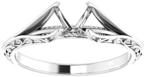 Sužadėtuvių Žiedas „Solitaire“ 585 Baltojo Aukso Round 5.8mm (3)