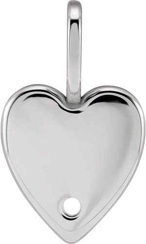 Sterling Silver 1.7 mm Round Engravable Heart Charm Pendant Mounting (1)