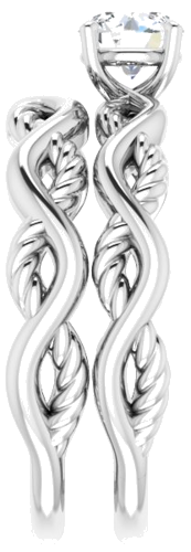 Sužadėtuvių Žiedas „Infinity-Inspired“ 585 Baltojo Aukso Round 5.2mm (9)