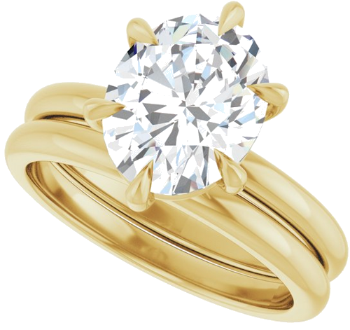 Sužadėtuvių Žiedas „Solitaire“ 585 Geltonojo Aukso Oval 10mm x 8mm (10)