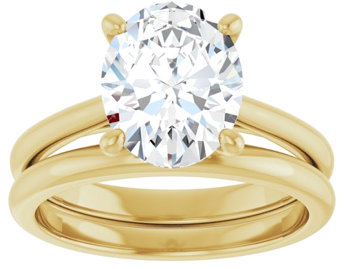 Sužadėtuvių Žiedas „Solitaire“ 10k yellow gold Oval 10mm x 8mm (8)