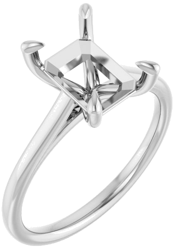 Platinum  9x7 mm Emerald Solitaire Engagement Ring Mounting (1)