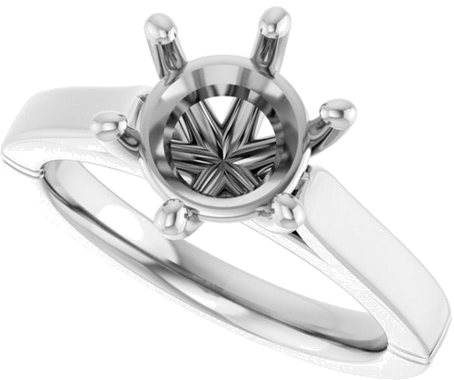 Sužadėtuvių Žiedas „Solitaire“ 14k white gold Round 8.2mm (5)