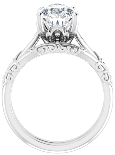 Sužadėtuvių Žiedas „Solitaire Sculptural“ 14k white gold Pear 12mm x 8mm (7)