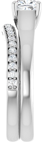 Sužadėtuvių Žiedas „Solitaire“ 10k white gold Cushion 5mm (16)