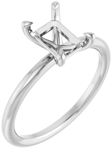 Sužadėtuvių Žiedas „Claw-Prong Solitaire“ 10k white gold Emerald 7.5mm x 5.5mm (1)