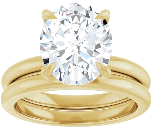 18K Yellow 11x9 mm Oval Solitaire Engagement Ring Mounting (8)