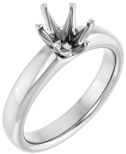 14K White 8x6 mm Oval Engagement Ring Mounting (1)