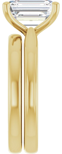 Sužadėtuvių Žiedas 14k yellow gold Emerald 9mm x 7mm (9)