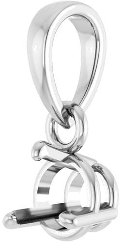 Pakabukas „Round 3-Prong“ 14k white gold Round 4.5mm (2)