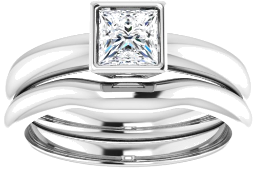 14K White 4.5 mm Square Engagement Ring Mounting (8)