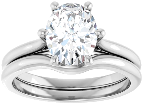 Sužadėtuvių Žiedas „Solitaire“ 14k white gold Oval 9mm x 7mm (8)