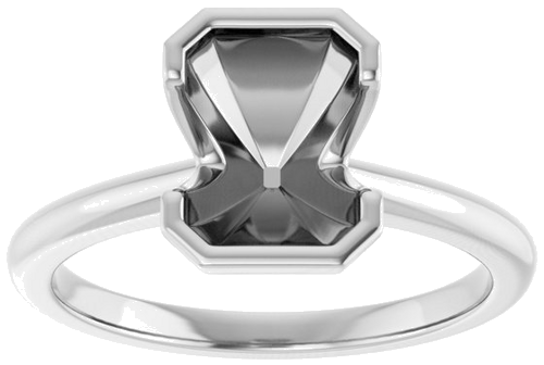 Sužadėtuvių Žiedas „Half-Bezel“ 14k white gold Emerald 8mm x 6mm (3)