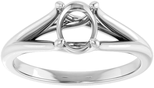 Sužadėtuvių Žiedas „Solitaire“ 14k white gold Oval 7mm x 5mm (3)