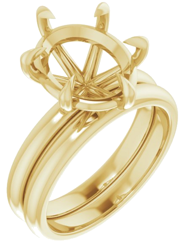 14K Yellow 12x10 mm Oval Solitaire Engagement Ring Mounting (6)