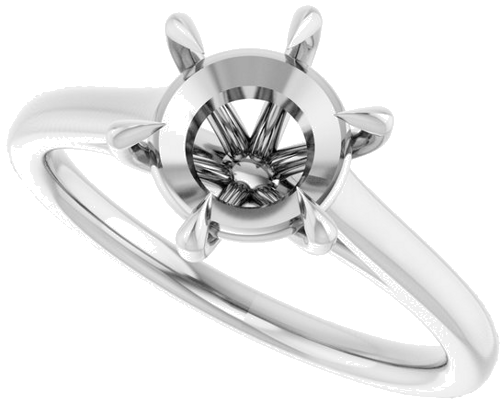 Sužadėtuvių Žiedas „Claw-Pong“ 14k white gold Round 8mm (5)