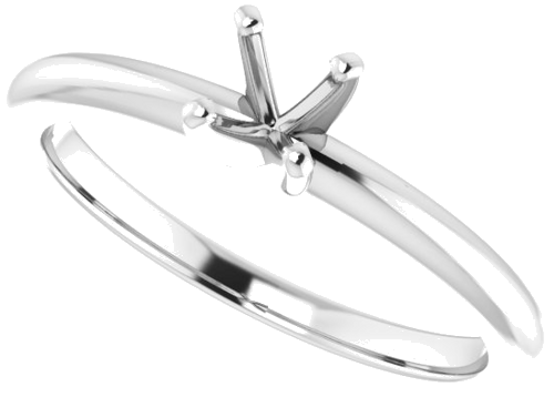 14K White  4.4 mm Round Solitaire Engagement Ring Mounting (5)