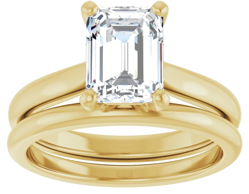 Sužadėtuvių Žiedas 14k yellow gold Emerald 8mm x 6mm (8)
