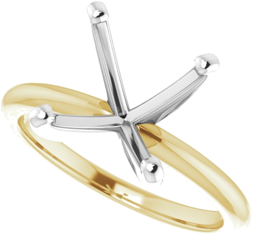 Sužadėtuvių Žiedas 14k yellow/white gold Square 8mm (5)
