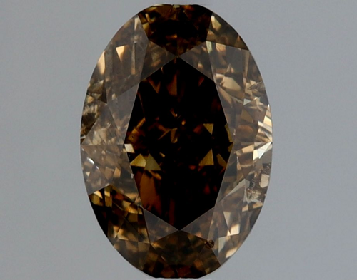 1.01 carat Fancy Dark Yellowish Brown-SI2 Natūralus Oval Deimantas (1)