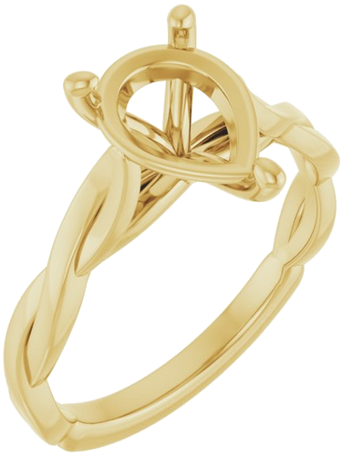 Sužadėtuvių Žiedas „Infinity-Inspired“ 14k yellow gold Pear 10mm x 7mm (1)