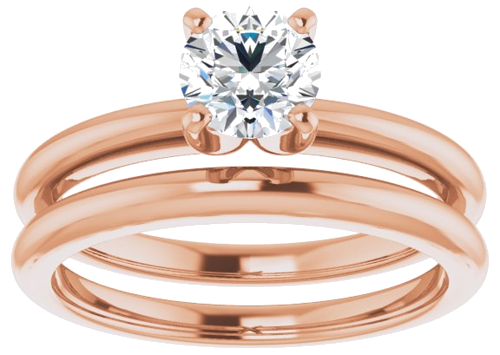 14K Rose  5.5 mm Round Solitaire Engagement Ring Mounting (8)