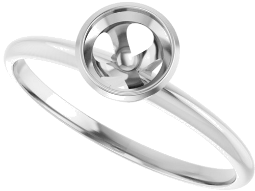 Sužadėtuvių Žiedas „Bezel-Set Solitaire“ 14k white gold Round 5.2mm (5)