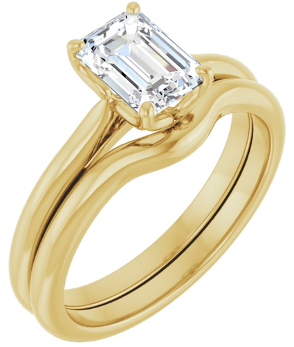 14K Yellow  7x5 mm Emerald Solitaire Engagement Ring Mounting (6)