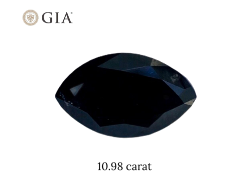 10.92 carat Fancy  Black-VVS2 Natūralus Marquise Deimantas (1)