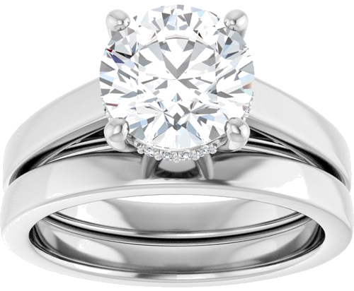 Sužadėtuvių Žiedas „Hidden Halo-Style“ 14k white gold Round 8mm (8)