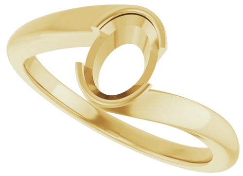 Sužadėtuvių Žiedas „Half-Bezel Solitaire“ 10k yellow gold Oval 7mm x 5mm (5)