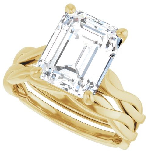Sužadėtuvių Žiedas „Infinity-Inspired“ 14k yellow gold Emerald 10mm x 8mm (10)