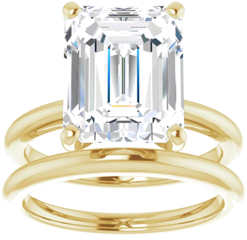 14K Yellow  11x9 mm Emerald Solitaire Engagement Ring Mounting (8)