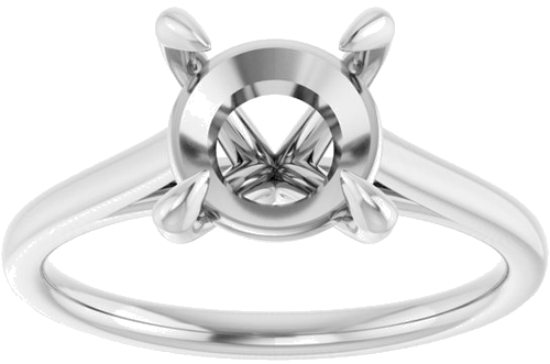 Platinum  8.2 mm Round Solitaire Engagement Ring Mounting (3)