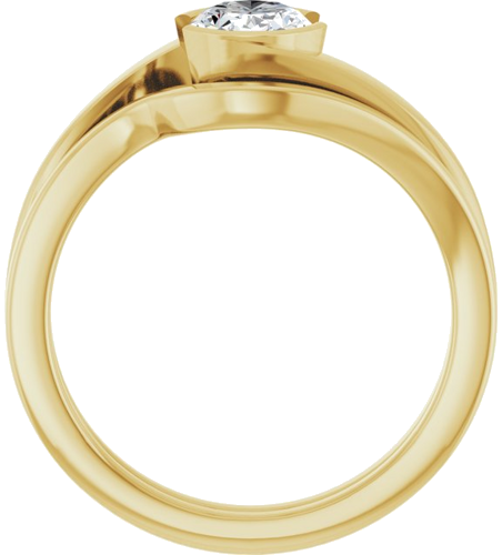 Sužadėtuvių Žiedas „Half-Bezel Solitaire“ 18k yellow gold Oval 7.5mm x 5.5mm (7)